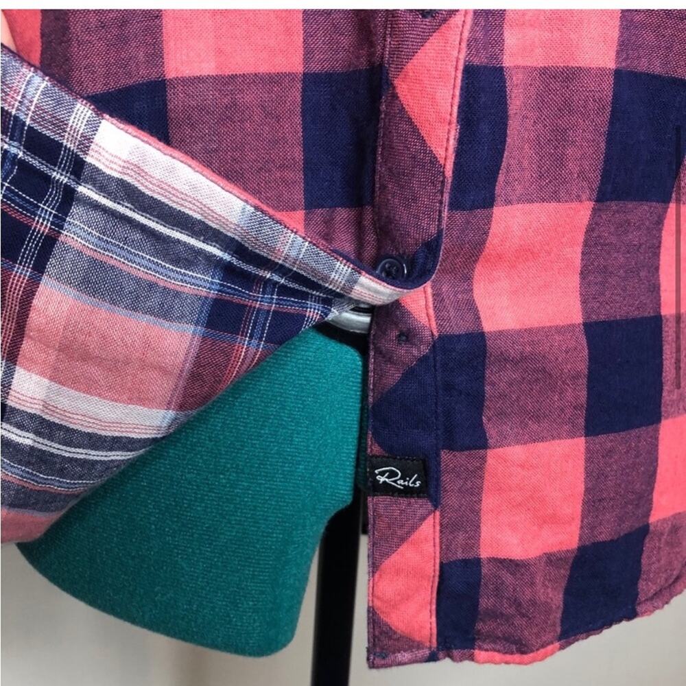 Rails Kendra Check Plaid Button Up Shirt In Red A… - image 6